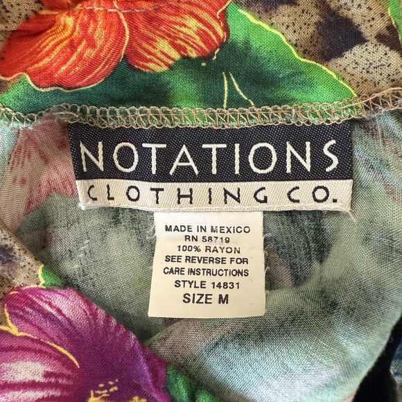 Notations Leopard Floral Tropical Tank Above Knee Shift Dress Vacation Resort M - Picture 9 of 9